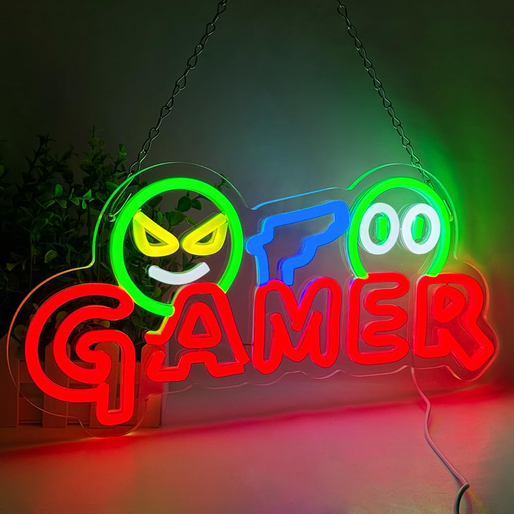 Party Games Christmas - ไฟนีออน LED สำหรับเกมเมอร์ ตกแต่งผนัง ปรับแต่งสีสันได้ โคมไฟนีออนสำหรับห้องเกม