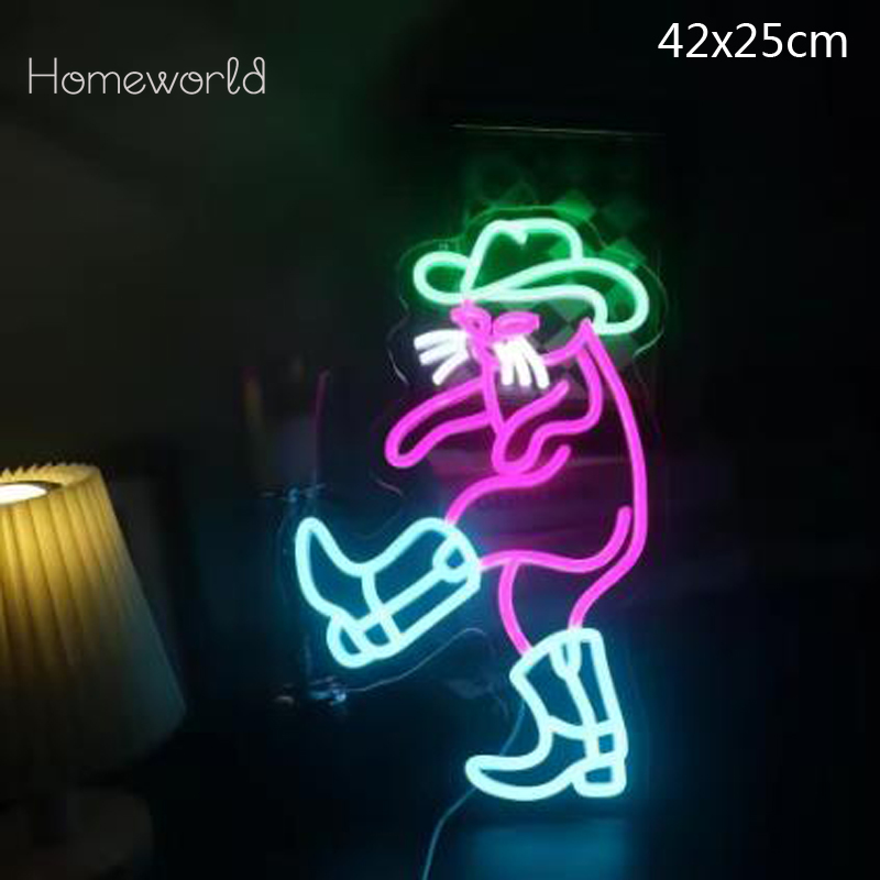Party Games Shop - คาวบอยแมวนีออนป้าย LED Neon Sign สําหรับ Room