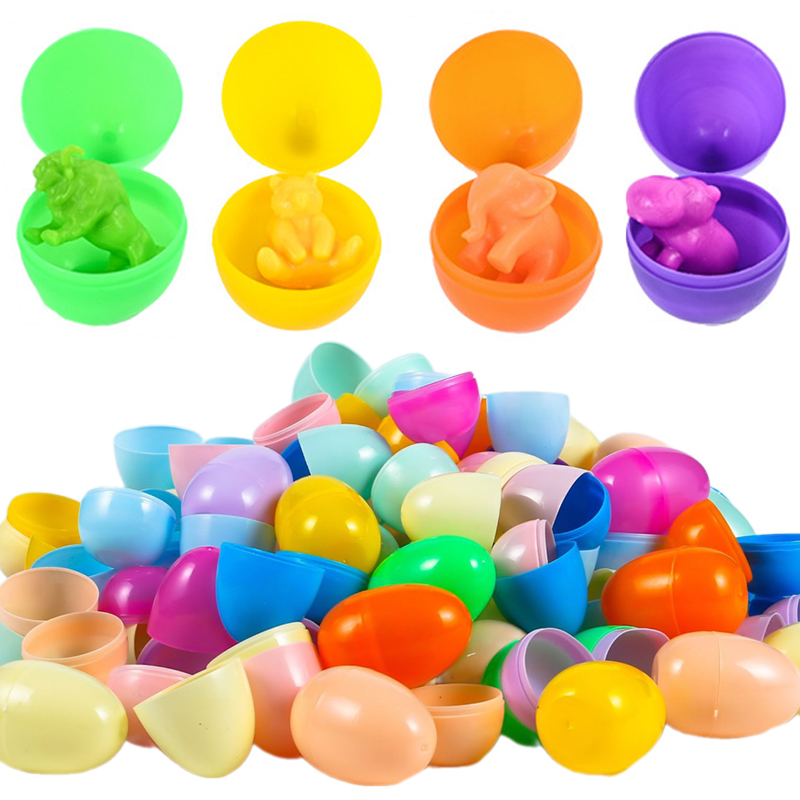 Party Games Easter For Kids - 12/24 ชิ้นไข่อีสเตอร์เปล่าพลาสติกเติมขนมของเล่นของขวัญกล่องเด็กล่าเกมอุปกรณ์ประกอบฉากปาร์ตี้อีสเตอร์ DIY ตกแต่ง