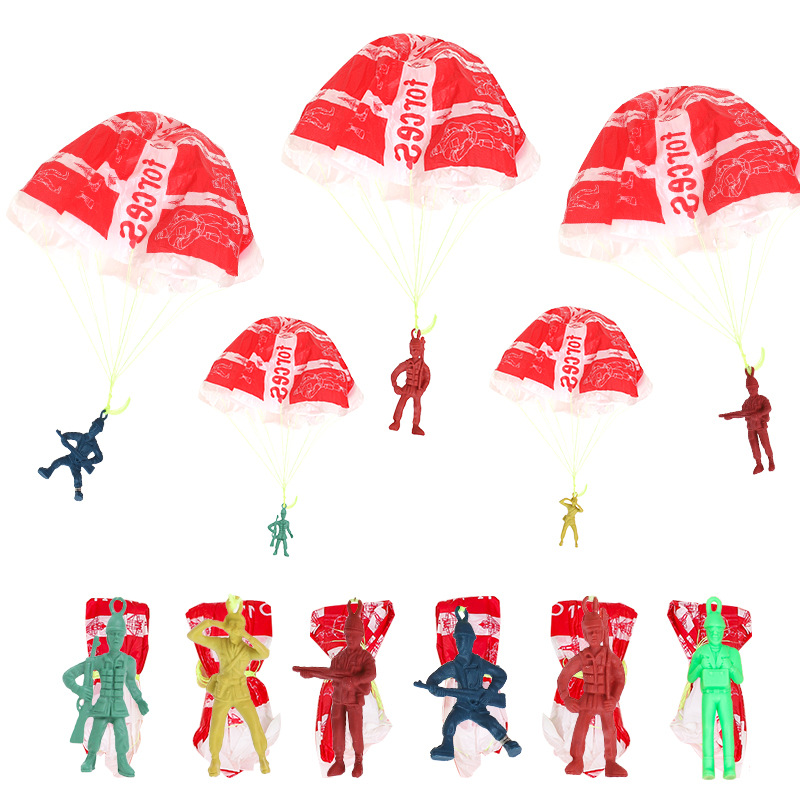 Party Games Gender Reveal - 10pcs พลาสติก Ejecting ร่มชูชีพของเล่นกลางแจ้งทหารมือโยนร่มชูชีพของเล่นสําหรับของขวัญเด็กความแปลกใหม่กีฬาเกม