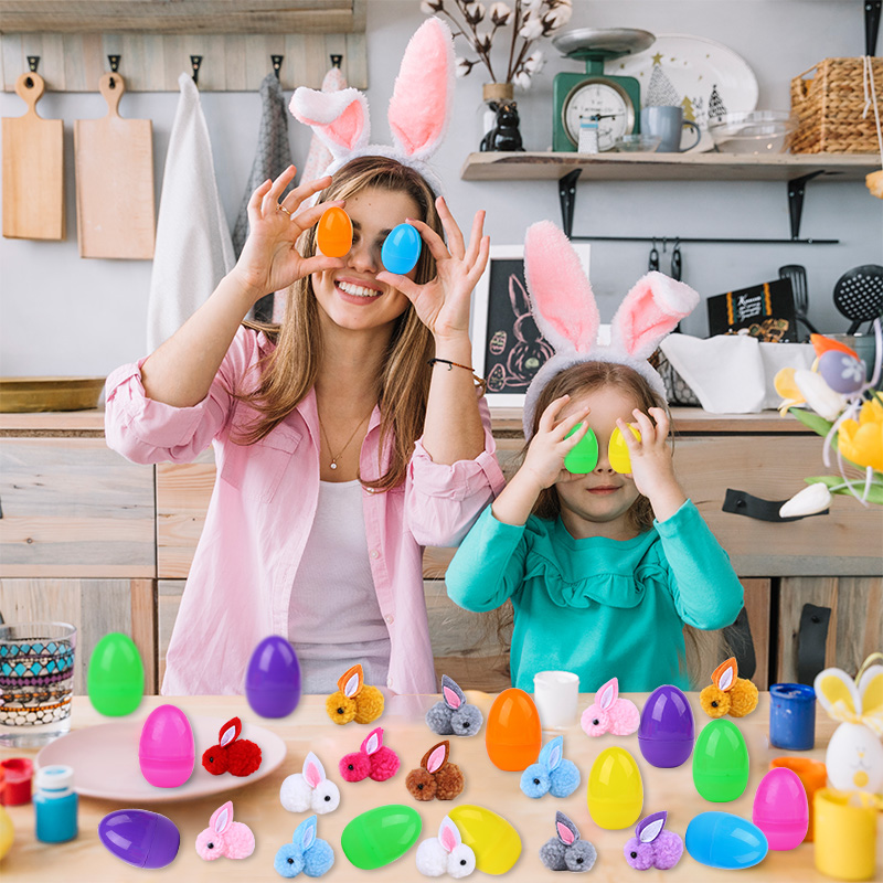 Party Games Easter For Kids - ไข่อีสเตอร์น่ารัก 24 ชิ้น พร้อมตุ๊กตากระต่าย สำหรับเด็ก ใช้ในงานวันเกิด