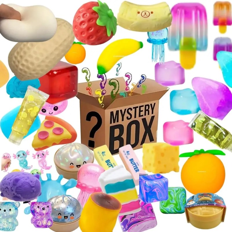 Party Games Spy - กล่องของเล่นเซอร์ไพรส์ 100+ ชิ้น ของเล่นแปลกใหม่ บรรเทาความเครียด ตุ๊กตาบีบได้หลากหลายแบบ