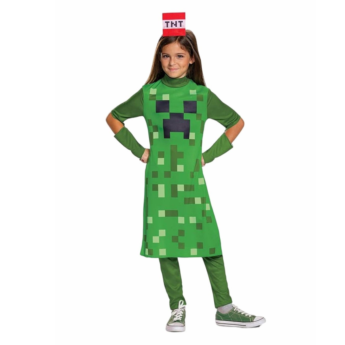 ชุดคอสเพลย์เด็ก Creeper Girl ค - Party Games Minecraft บทวิจารณ์และราคา