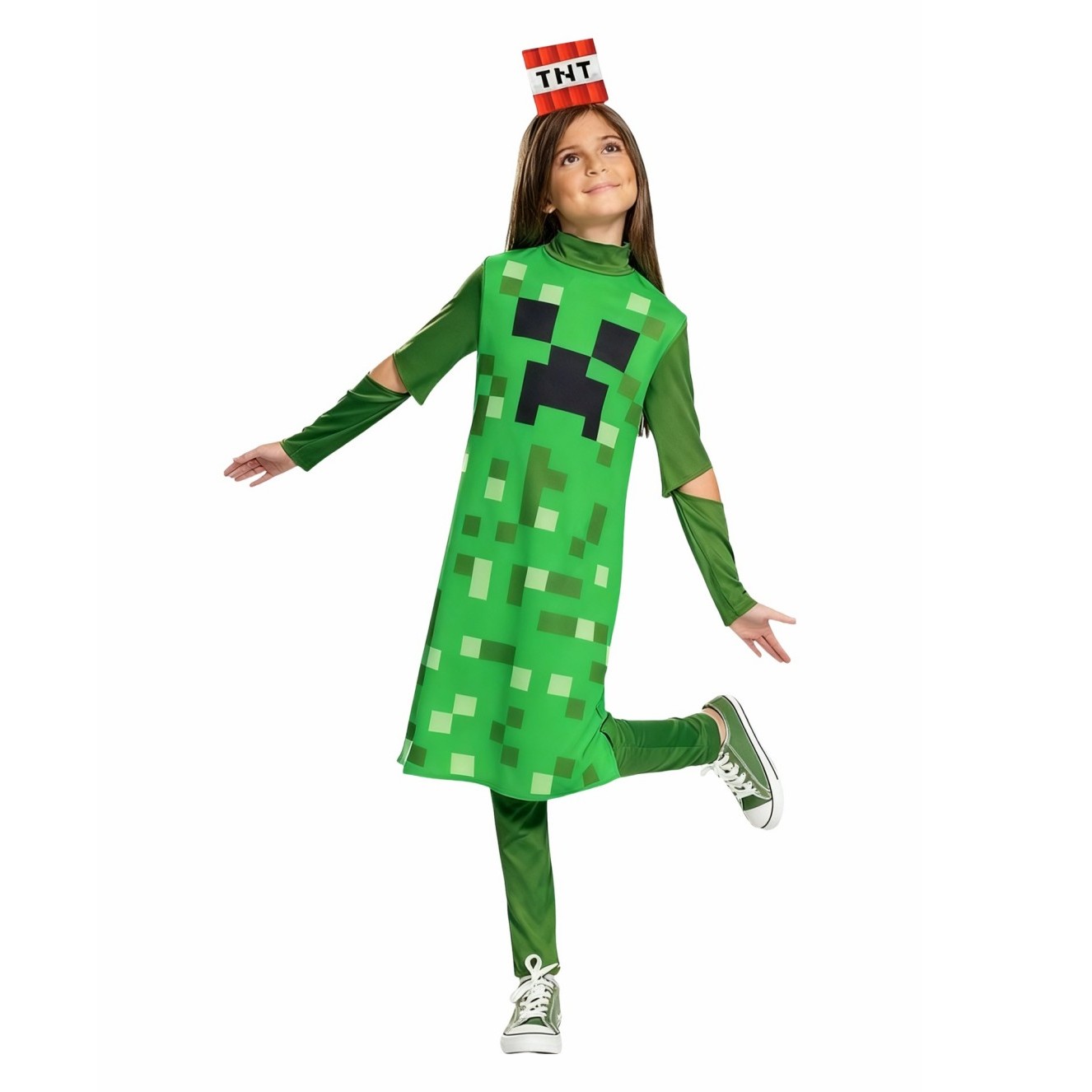 ชุดคอสเพลย์เด็ก Creeper Girl ค - Party Games Minecraft บทวิจารณ์และราคา