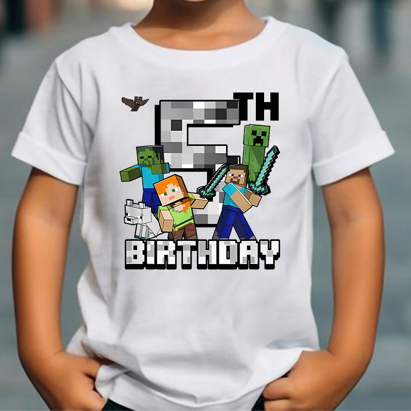 การ์ตูนน่ารักมายคราฟเสื้อยืดวั - Party Games Minecraft บทวิจารณ์และราคา